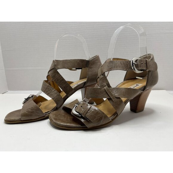 Paul Green Brown Taupe Strappy Open‎ Toe Buckle Sandal Size 5/ US 7.5 - Picture 4 of 8